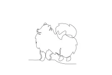 One Line Drawing of a Dog Outside: Practice Scenes with Pets in Simple Lines