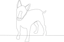 "Continuous Line Urban Dog: A Quick Art Study of City Life"