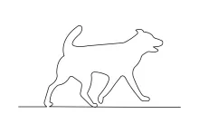 Basic One Line Dog Drawing – Ideal Starting Point for Dog Lovers