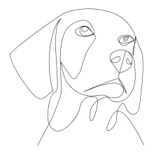 "One-Line Dog Drawing: Exploring Canine Shapes Through Simple Artistic Techniques"