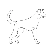 One-Line Dog Sketch: Perfect for Practicing Pet Shapes and Features