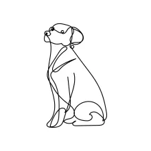 Dog in One Line: A Simple Drawing of a Common Companion