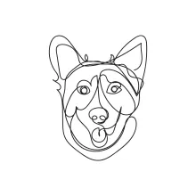 Friendly Dog Drawing: One Line, One Happy Pet