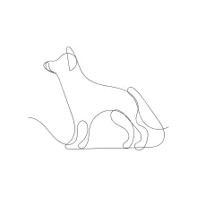 Dog Outline in One Line: Simple Animal Drawing for All Ages