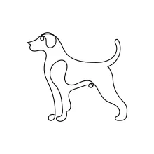 Dog in Continuous Line: Simple Drawing for Young Artists