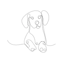 Simple One-Line Dog Drawing for Creative Learning and Skill Practice