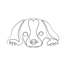 One Line Drawing of a Friendly Dog: Easy Pet Art for All Ages