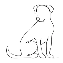 "One-Line Dog Sketch: A Minimalist Approach to Capturing Pet Charm and Personality"