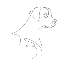 "Minimalist Dog Drawing: A One-Line Study of Friendly and Recognizable Companion Forms"