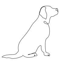 "Minimalist Dog Illustration: Depicting Loyalty and Motion in One Line Art"
