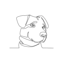 One Line Drawing of a Pet Dog: Practice Familiar Shapes with Simple Lines