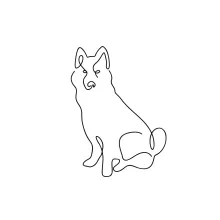 "Continuous Line Dog Illustration: A Fun and Easy Way to Practice Pet Art"
