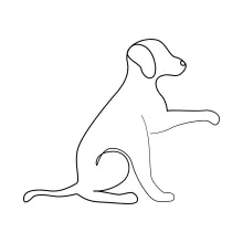 Easy One Line Art of a Pet Dog: Learn Drawing Basics Through Fun Animals