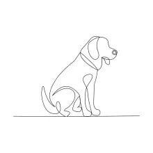 One Line Drawing of Isolated Dog – Learn Focused Drawing with Minimal Lines