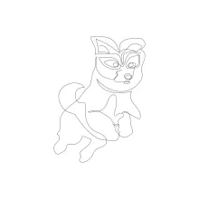 "One-Line Jumping Dog Art: Expressing Movement in a Simple Sketch"