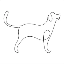 "Easy One-Line Art of a Pet Dog: A Fun Drawing for Kids"
