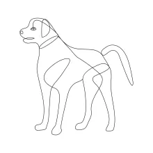 Simple One-Line Dog Sketch: Improve Animal Drawing with Minimal Shapes