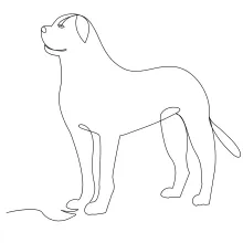 "Continuous Line Dog Drawing: Illustrating a Friendly Pet with Simplicity"