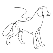 Pet Dog in One Line: A Simple Drawing Method for Practicing Animal Forms