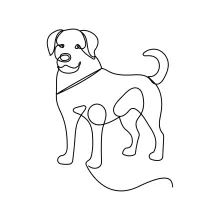 One Line Drawing of a Calm Pet Dog – A Gentle Art Activity for Beginners