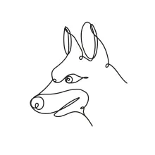 "One Line Pet Dog Illustration: Expressing Loyalty and Presence with Minimalist Techniques"