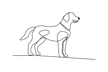 Pet Dog in One Line – Practice Drawing Friendly Companions with Ease