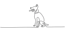 "Minimalist Standing Dog Sketch: Depicting Confidence and Structure with One Line Art"