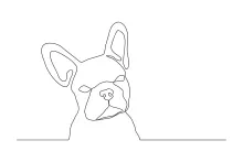 "Continuous Line Happy Dog Portrait: A Quick and Fun Drawing Challenge"