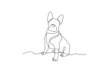 "Continuous Line Puppy Drawing: An Easy and Fun Study of Youthful Energy"