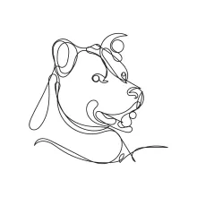 Friendly Dog Pair in One Line: Easy Group Drawing Practice