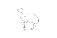 Simple One-Line Camel Drawing for Practicing Long and Unique Shapes