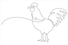 One-Line Chicken Drawing Guide: Learn Basic Animal Shapes Through Simple Sketching