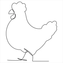 One-Line Chicken Drawing: Simplify Farm Animal Sketching with Ease