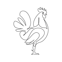One-Line Rooster Drawing for All Ages: Easy Farm Bird Practice