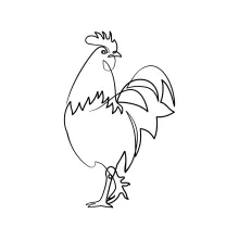 Easy Rooster Drawing with One Line: Build Focus and Animal Drawing Skills