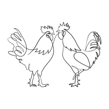 Learn to Draw a Rooster in One Line: Simple Bird Drawing for All Ages