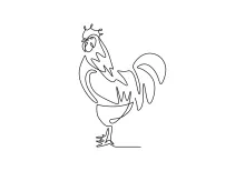 Rooster in One Line: Easy Drawing Idea to Improve Observation Skills