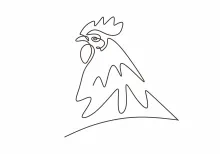 Simple Rooster Drawing in One Line: Creative Fun for Every Age