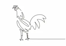 Learn One-Line Drawing with a Rooster: Great for All Skill Levels