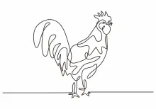 One-Line Rooster Drawing: Practice Animal Shapes in a Fun, Easy Way