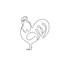 One-Line Rooster Drawing for Beginners: Practice Farm Bird Shapes with Ease