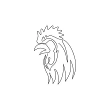 Beginner One-Line Rooster Drawing: Farm Bird Art with a Single Continuous Line