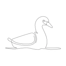 One-Line Duck Drawing: Simple and Friendly Bird Sketch for Beginners