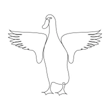 Simple Duck Drawing in One Line: Friendly Bird Art for All Ages