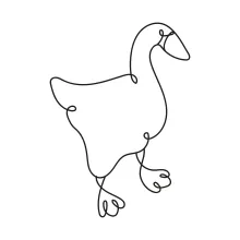 One-Line Duck Drawing: A Fun Way to Practice Animal Shapes Simply