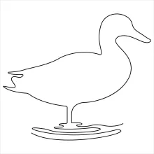 Quick and Easy One-Line Duck Drawing: Practice Animal Outline