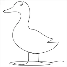 Simple One-Line Duck Drawing: Easy Bird Sketching for Beginners