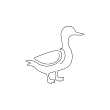 Simple One-Line Duck Drawing: Learn to Sketch Water Birds with Minimal Tools