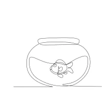 One-Line Fish Drawing: Learn to Draw Water Animals with Easy and Simple Shapes