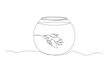 Easy Fish Drawing in One Line: Great for Kids and Beginners